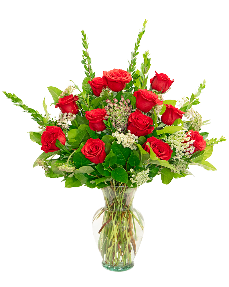 Dozen Roses "Choose Color" Floral Arrangement from $100-$150
