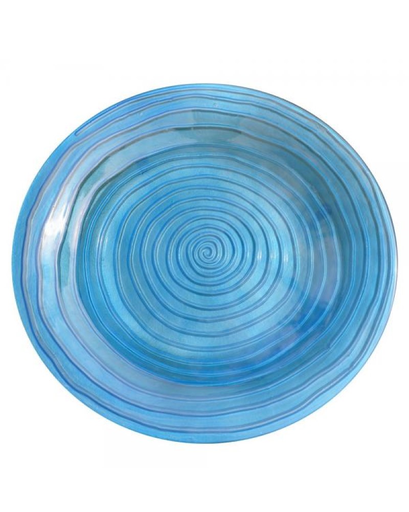 Bird Bath Blue Swirls 18"