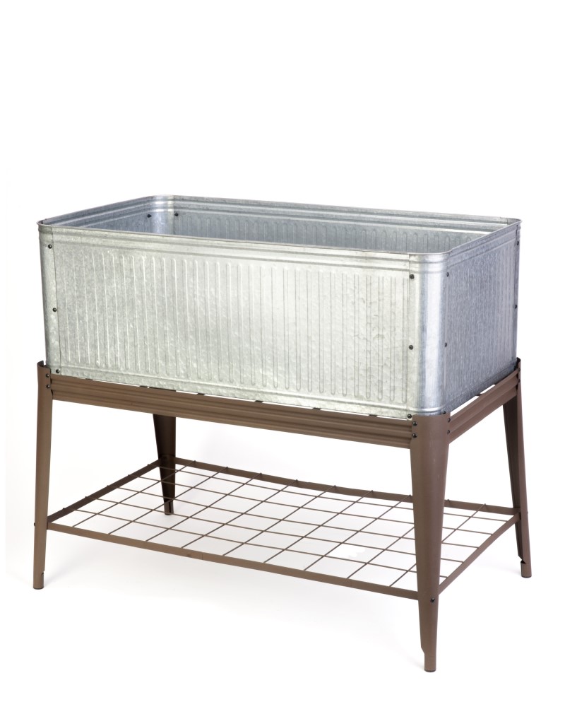 Galvanized Planter on Stand